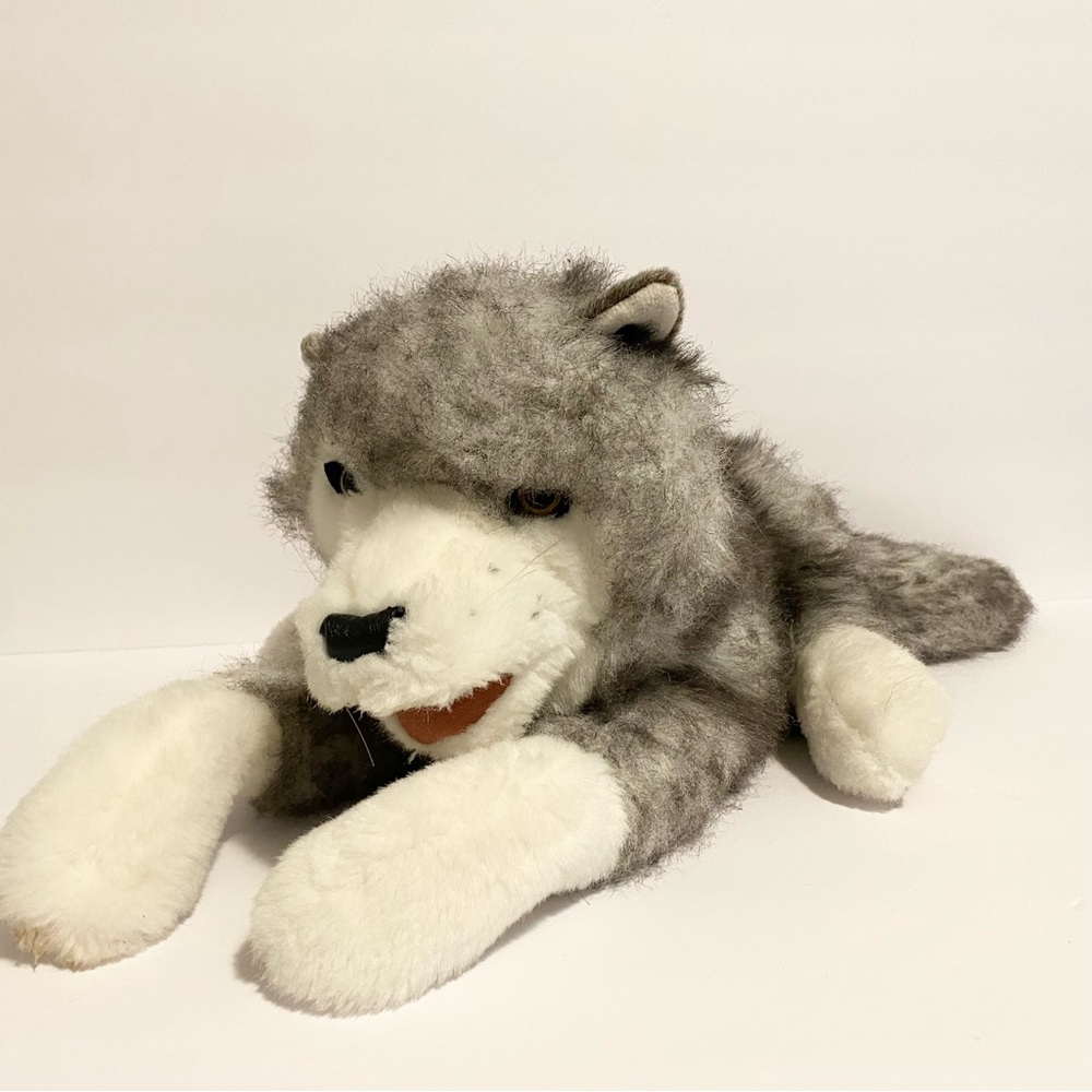 Folkmanis Timber Wolf Hand Puppet Plush Pretend Play Stuffed Animal Toy 17”